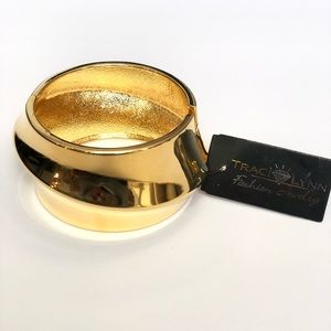 Traci Lynn Abstract Gold Cuff Bracelet